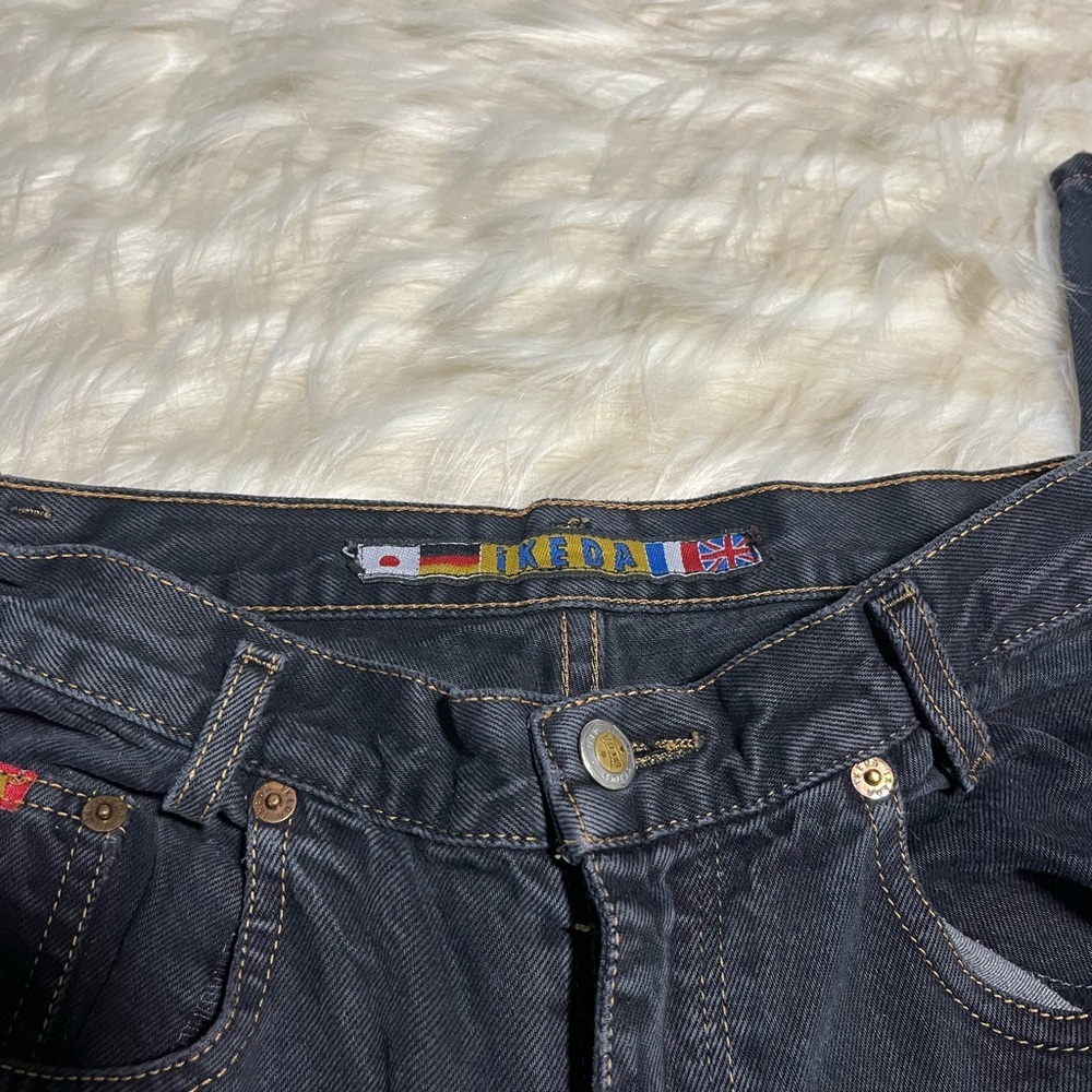 Ikeda Vintage Baggy Jeans Women's 24x32 High Rise Loose Fit Black - Picture 2 of 5